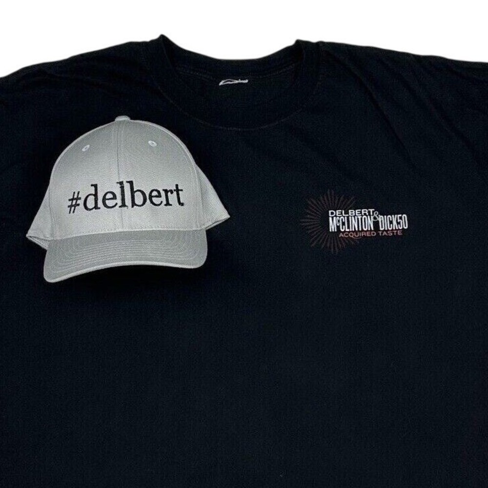 2009 Delbert McClinton & Dick 50 Acquired Taste Men's XL T-Shirt & Hat Y2K Rock